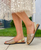 Sandale AVARCA CLASIC din piele naturala cu sclipici auriu