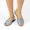 Sandale AVARCA CLASIC din piele naturala cu sclipici argintiu