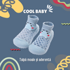 Papucei tip soseta cu talpa aderenta CoolBaby, 0 - 4 ani - tricotati si respirabili