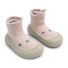 Papucei tip soseta cu talpa aderenta LittleFaces, 0 - 4 ani - tricotati si respirabili