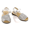 Sandale copii din piele naturala, model AVARCA GLITTER silver