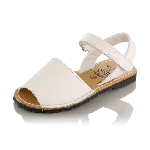 Sandale copii din piele naturala, model AVARCA CLASIC alb